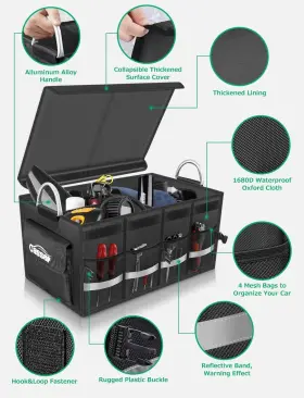 E3-de Oasser Trunk Organizer Cargo Storage Waterproof Collapsible D #2