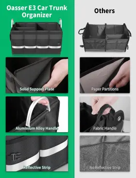 E3-de Oasser Trunk Organizer Cargo Storage Waterproof Collapsible D #3
