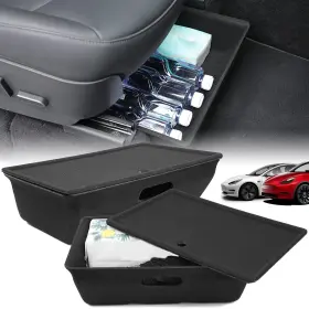 Onkentet 755457063749 5pcs Under Seat Storage Box Organizer Compatible With Tesla Model Y 2020-2023