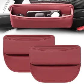 Qcyp06910 Onkentet 2 Pack Seat Gap Filler Organizer Compatible For Tesla Model 3 Y X S Car Leath