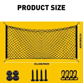 Xpd-hbx-39111 Oxilam Car Trunk Suv Cargo Net Storage Organizer With Hook Screws Universal Accessories
