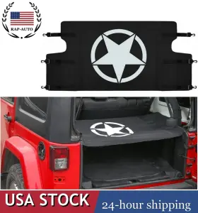 Raqp0196 Ra-auto Cargo Nets Foldable Security Cover For 2007-2018 Jeep Wrangler Jk 4 Doors