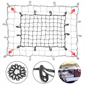 Red Wolf 926585406782 Heavy Duty Roof Cargo Net Stretched To 65 Inch X65 For Cadillac Escalade Gmc Yukon