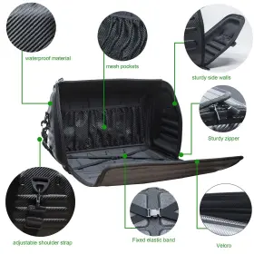 1-01try Reyee Leather Trunk Organizer With Lid Motorcycle Tail Bag Collapsible Stora #2 1-01try Reyee Leather Trunk Organizer With Lid Motorcycle Tail Bag Collapsible Stora #2