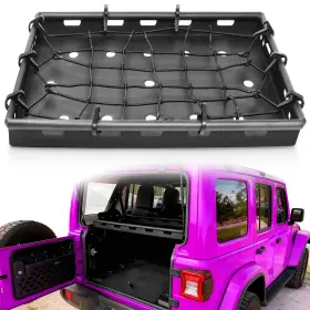 Ateavcb07 Road Beast Interior Rear Cargo Basket Storage Rack For 2007-2018 Jeep Wrangler Jk Jku 4door