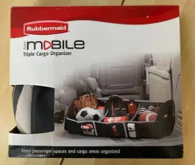 Rubbermaid 031673331122 Automobile Triple Cargo Organizer And Passenger Space Folds For Storage