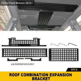 Savadicar2025x0426283 Savadicar Top Roof Rack Storage Bars Hanging Panel Set For Ford Bronco 2021-23 Accessories