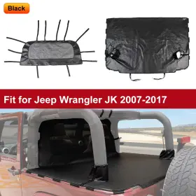 Savadicar2025x0426538 Savadicar Leather Rear Seat Trunk Isolation Cover Cargo For Jeep Wrangler Jk 2007-17 2door