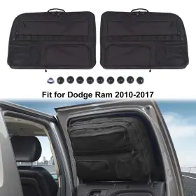 Shineka 717097044701 2pc Car Rear Window Mount Storage Bag Organizer Heavy Dutu For Dodge Ram 2010-17