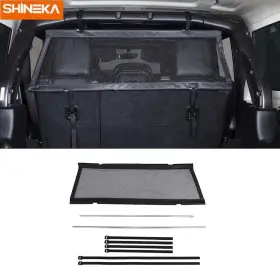 Shineka012025101397 Shineka Rear Cargo Trunk Seat Back Isolation Cover Shield For Jeep Wrangler Jk Jl 4door