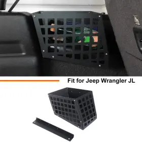 Shineka20250417s11992 Shineka Metal Cargo Left Side Storage Accessories Organizer For Jeep Wrangler Jl 2018