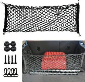 Sly55 Slykew 1 Pc Car Trunk Cargo Net 43.30in X 15.74in Stretchable Oxford Cloth Black