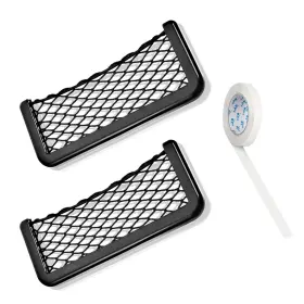Us243-qichedawangdou Snmzlc 2 Pcs Large Car Net Pocket Abs Plastic Frame Storage Bag Phone
