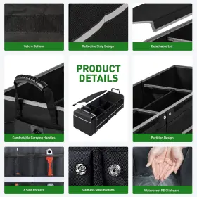 115l Snuopfy 720047698809 Car Trunk Organizer Heavy Duty Collapsible Storage #2