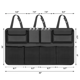 Wqscx-1 Snuopfy Car Trunk Organizer Backseat Hanging With 8 Large Storage Bag Supe #2