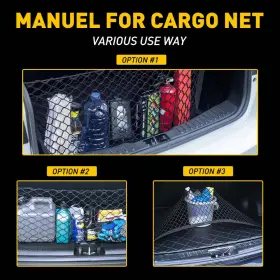 Sold By Eaccessoriesusa 625895732432 Envelope Style Trunk Cargo Net Storage Organizer Universal Bag Hook For Car Rear #2