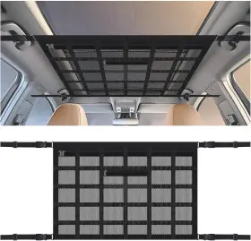 Wang-2911 Ssnnuu Upgrade Car Ceiling Cargo Net Pocket With 31.1x20.86x0.05 Inch Black