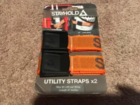 Sh005fr Stayhold 2 X Car Cargo Boot Tidy Organiser Tool Utility Safety Straps - Orange
