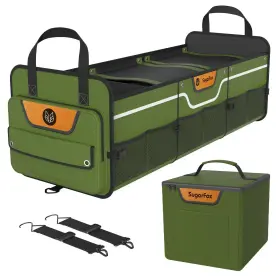 Mw-m003-trunk-green-05 Sugarfox Heavy Duty Waterproof Car Trunk Organizer Foldable Multicompartment 95l