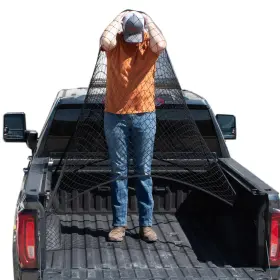 Tn-122122 Taconets Upgraded Elastic Cargo Net For Truck Bed Heavy Duty Carabiners 4ftx4ft