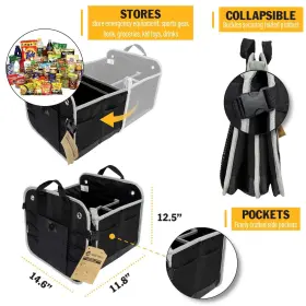 88-450 Tahoe Trails 23 Inch Foldable Trunk Organizer For Car Storage Reinfored Base Pla #3
