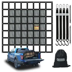 Tecoom 768904078326 Cargo Net For Pickup Truck Bed 8.1x6.66 Ft Heavy Duty Organizer N