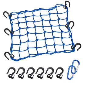 T-cargo-15-blue1 Thewinio Heavy Duty Cargo Net 15 Inch X15 Stretches To 30 X30 For Motorcycle Atv Luggage
