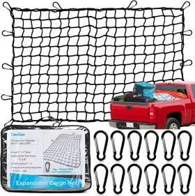 Tc-010 Timilon Cargo Net For Truck Pickup 4ftx6ft Stretches To 8ftx12ft Heavy Duty Bed