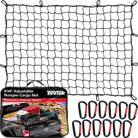 Tiretek 810011231269 Cargo Net For Pickup Truck Bed 4ft X 6ft Stretches To 8ft 12ft Heavy Duty