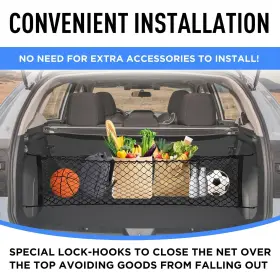 Sic17 Tn Trunknets Inc Estcnr 19 Envelope Style Automotive Elastic Trunk Mesh Cargo Net Accessories For Subaru #2