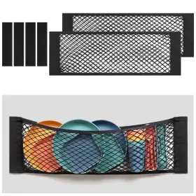 R22044-tw-us Tobwolf 2pcs 25x80cm Mesh Storage Pocket Bag With Tape For Car Rv Home