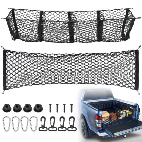R22078-tw-us Tobwolf Truck Bed And Trunk Cargo Net - Stretchable Mesh Organizer With Hooks Screws