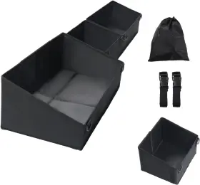 Topraco 616612959515 Under Seat Storage Bag Fit For Chevy Silverado And Gmc Sierra 1500 Black