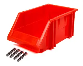 Pa-pbin-8077 Triple X Race Components - Plastic Storage Bin Red 9-1/2 6-1/4