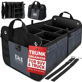 Trunkcratepro 627987239676 Xl Trunk Organizer For Suv Car Truck - 6 Compartments Collapsible Gray