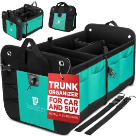 Trunkcratepro 653020886910 Teal Car Accessories Trunk Organizer Premium Multi Movable