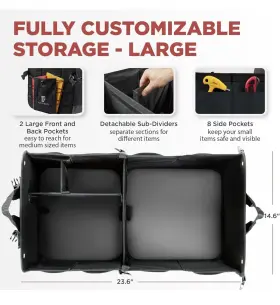 Pro02 Trunkcratepro Fba Tc Trunk Organizer For Car Suv Truck Premium Adjustable Multi #2