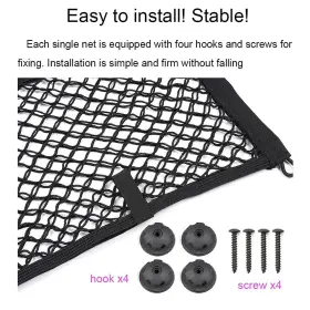 Fxhdtreu13 Tymxghf Seepong 2 Pack Large Cargo Net For Trunk Rv Boats Storage Mesh Pocket W #3
