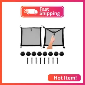 Vr07m Vehirie 2 Pack Small Cargo Net Pocket Storage Mesh Netting Organizer With 8 Pcs