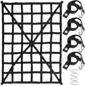 Vevor 700721049479 4.2ft X 5.5ft Cargo Net With Cam Buckles And S-hooks Cross Strap Truck Bed