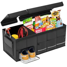Snx.b92 Vocaon Car Trunk Organizer With A Separate Compartment For 1 Pair Of Shoes - Reinfor