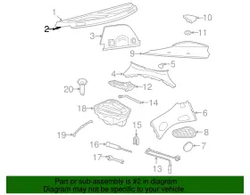 1c0-863-533-d Volkswagen Genuine Pkg Tray Trim Bracket #2