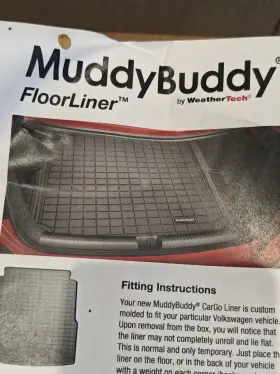 3cn-061-161 Volkswagen 2018-2025 Vw Atlas Muddy Buddy Rear Trunk Cargo Tray Liner Mat Oem