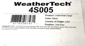 4s005 Weathertech Under Seat Storage System 19-25 Chevrolet Silverado Gmc Sierra