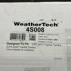 4s008 Weathertech Under Seat Storage System For Toyota Tundra 2007-2021 2nd Row Black