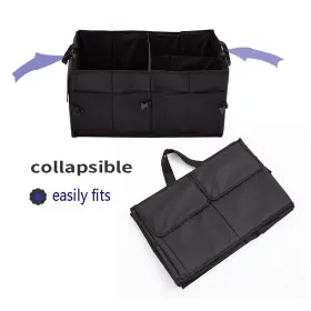 Werkasi 659252934122 Car Trunk Organizer Black Collapsible Storage For Suv Bl #3