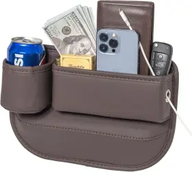 Wovazus 710456211003 1 Pack Car Seat Gap Filler Organizer Driver&apos S Brown