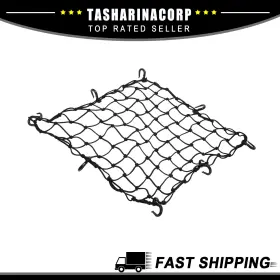 X Autohaux 703820536765 50x50cm Motorcycle Cargo Net Luggage Thicken Netting With 8 Hooks For Bike Atv