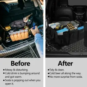 1i006443ebus Xukey Folding Trunk Cargo Organizer Collapse Storage Box Net Bin Truck Car Cooler Bag #3