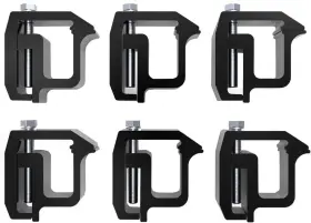 Y-autopart 657228743501 Mounting Clamps Truck Caps Camper Shell Powder-coated Replacement For Black